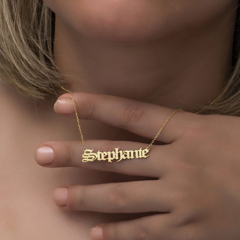 14 kt Gold Name Necklace Personalized Name Necklace Customized Dainty Name Necklace Gift For Her