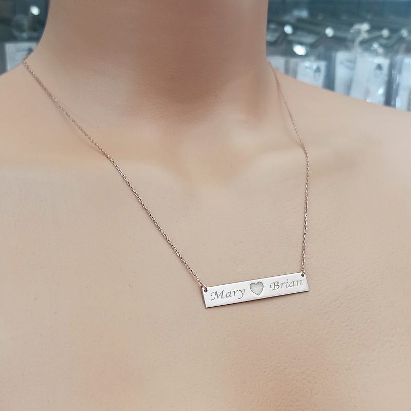 925 Ayar Gümüş İsimli Kolye