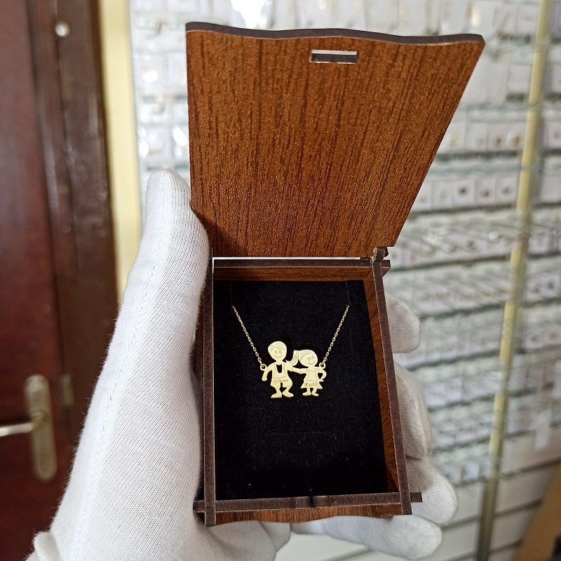 Kız ve Erkek Çocuk Aile İsimli Kolye 925 Gümüş - Görsel 5