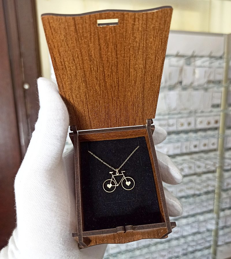 Bisiklet Model Baş Harf Kolye 925 Gümüş - Görsel 5
