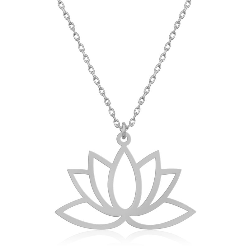Lotus Çiçeği Kolyesi 925 Ayar Gümüş DZG738