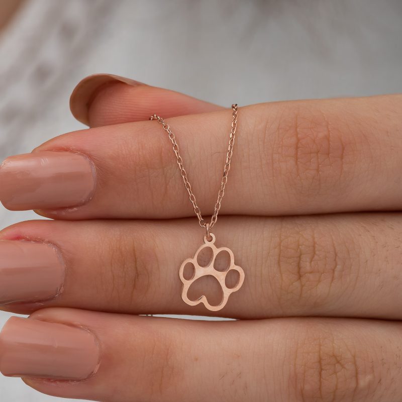 Köpek Patisi Kolye 925 Ayar Gümüş DZG758 - Görsel 3