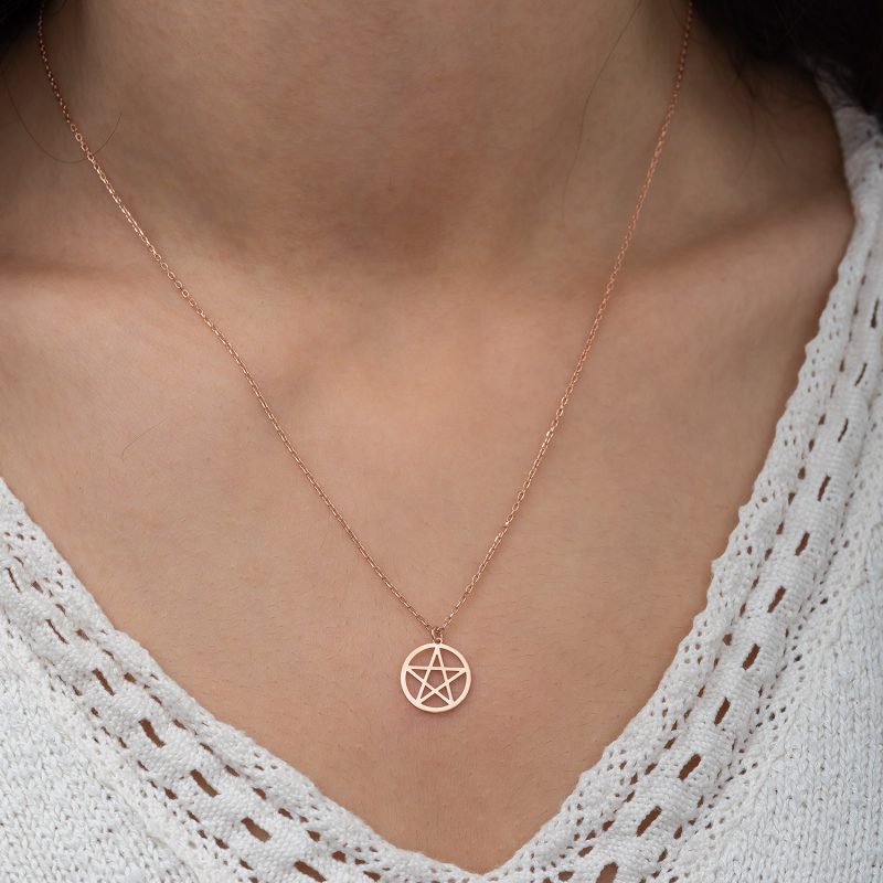 Pentagram Kolye 925 Ayar Gümüş DZG760 - Görsel 2