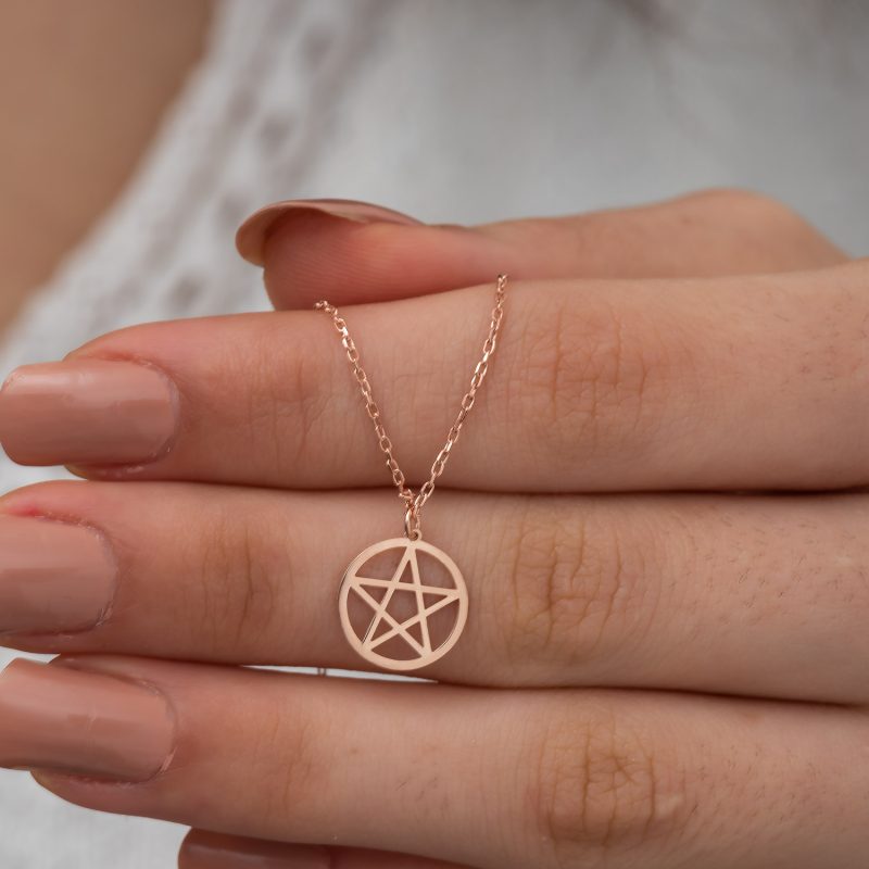 Pentagram Kolye 925 Ayar Gümüş DZG760 - Görsel 3