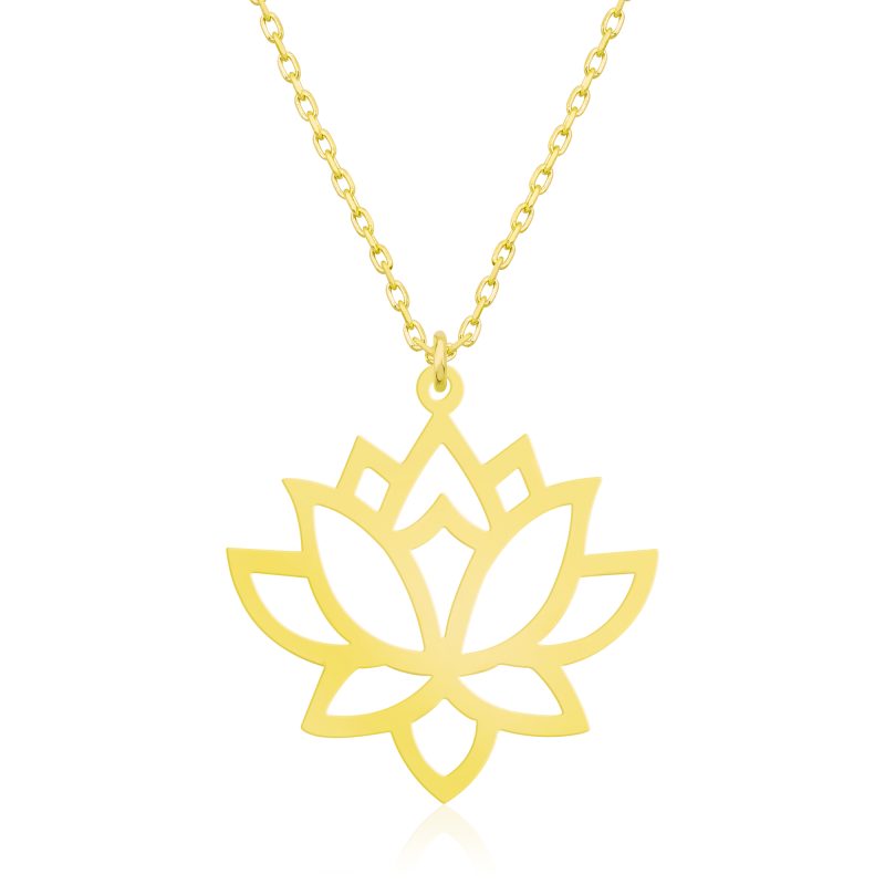 Lotus Çiçeği Kolyesi 925 Ayar Gümüş DZG739
