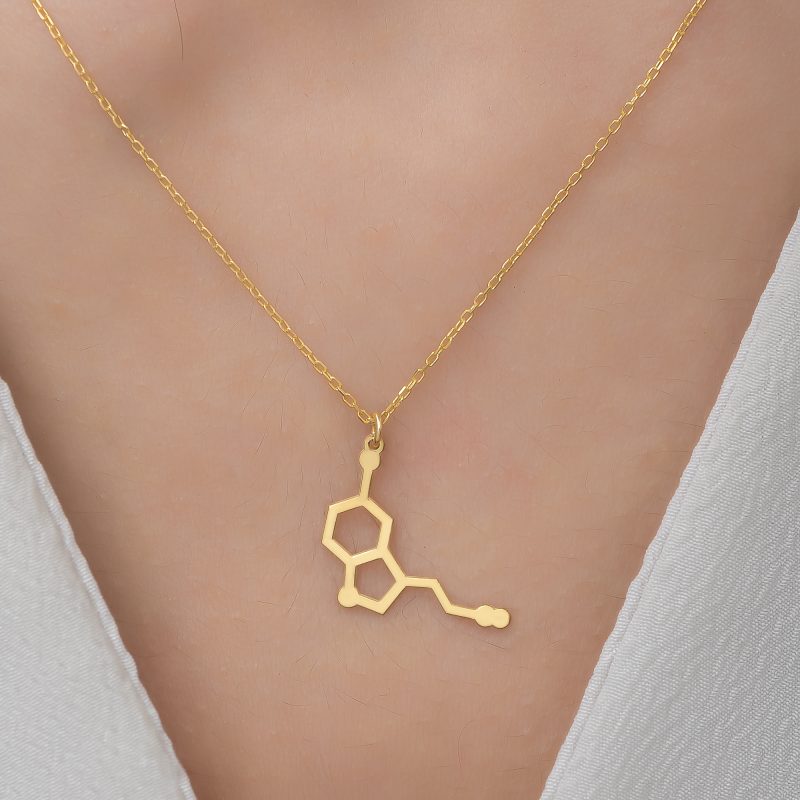 14 Ayar Altın Serotonin Kolye DZG836 - Görsel 3