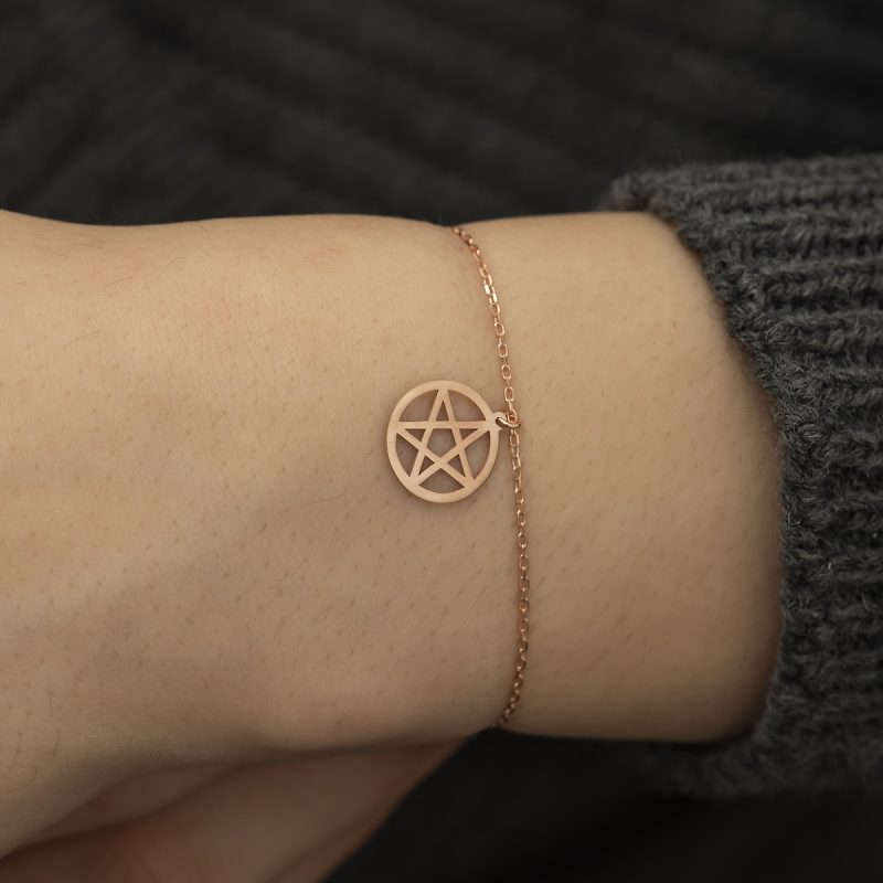 Pentagram Bileklik 925 Ayar Gümüş DZG962 - Görsel 3