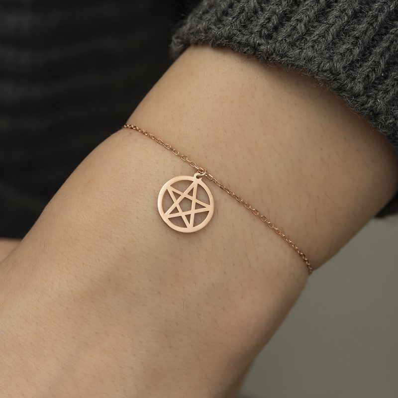 Pentagram Bileklik 925 Ayar Gümüş DZG962